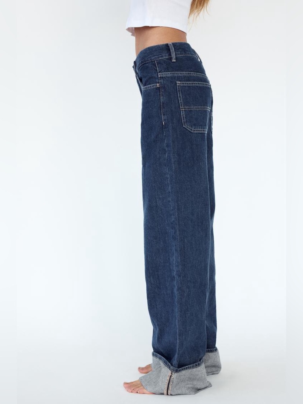 Zara TRF Wide Leg High Waist Jeans US 4 - Picture 4 of 11